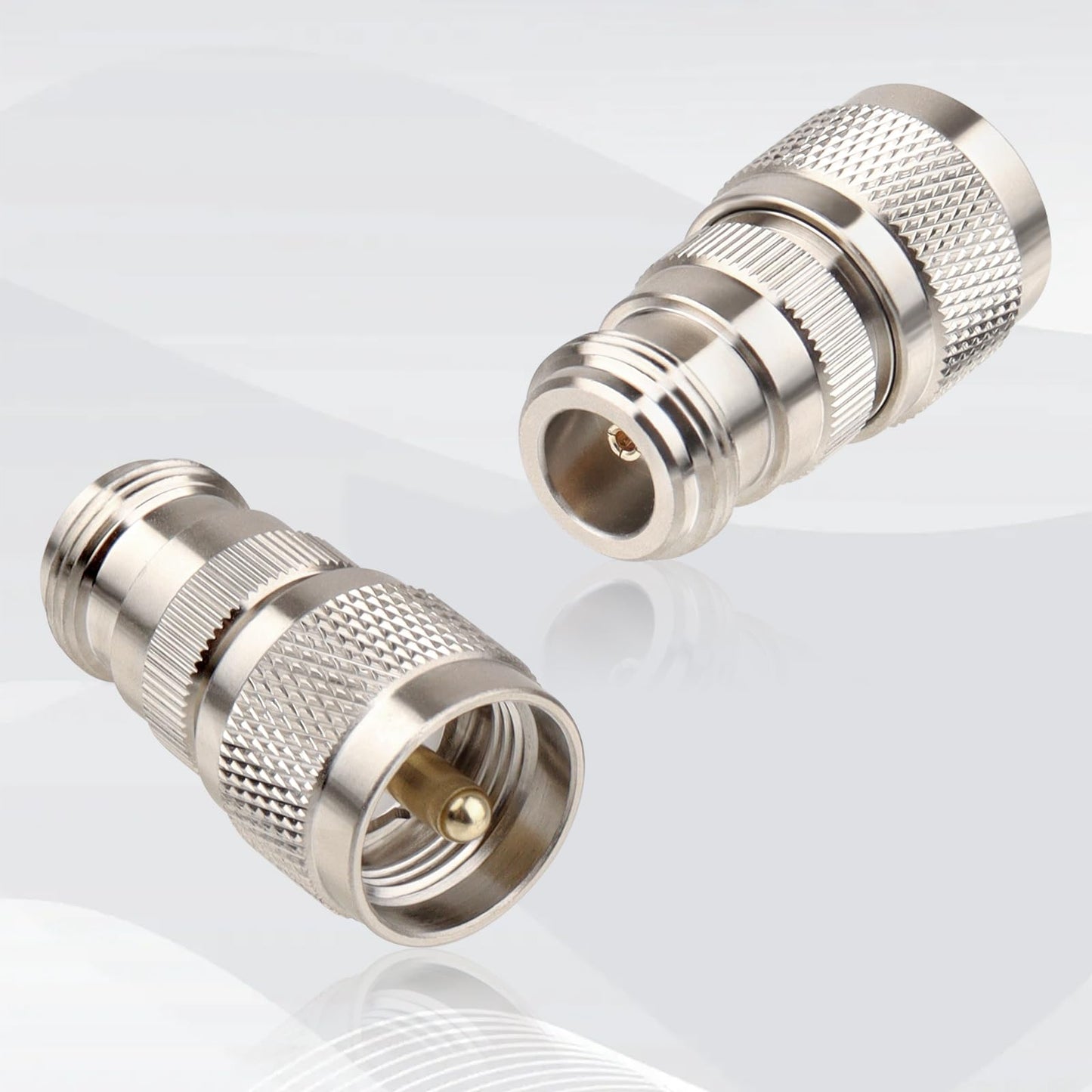 MOOKEERF 2 PCS N Female to PL259 UHF Male Plug RF Coaxial Connector Adapter for WiFi Antenna Extension Cable