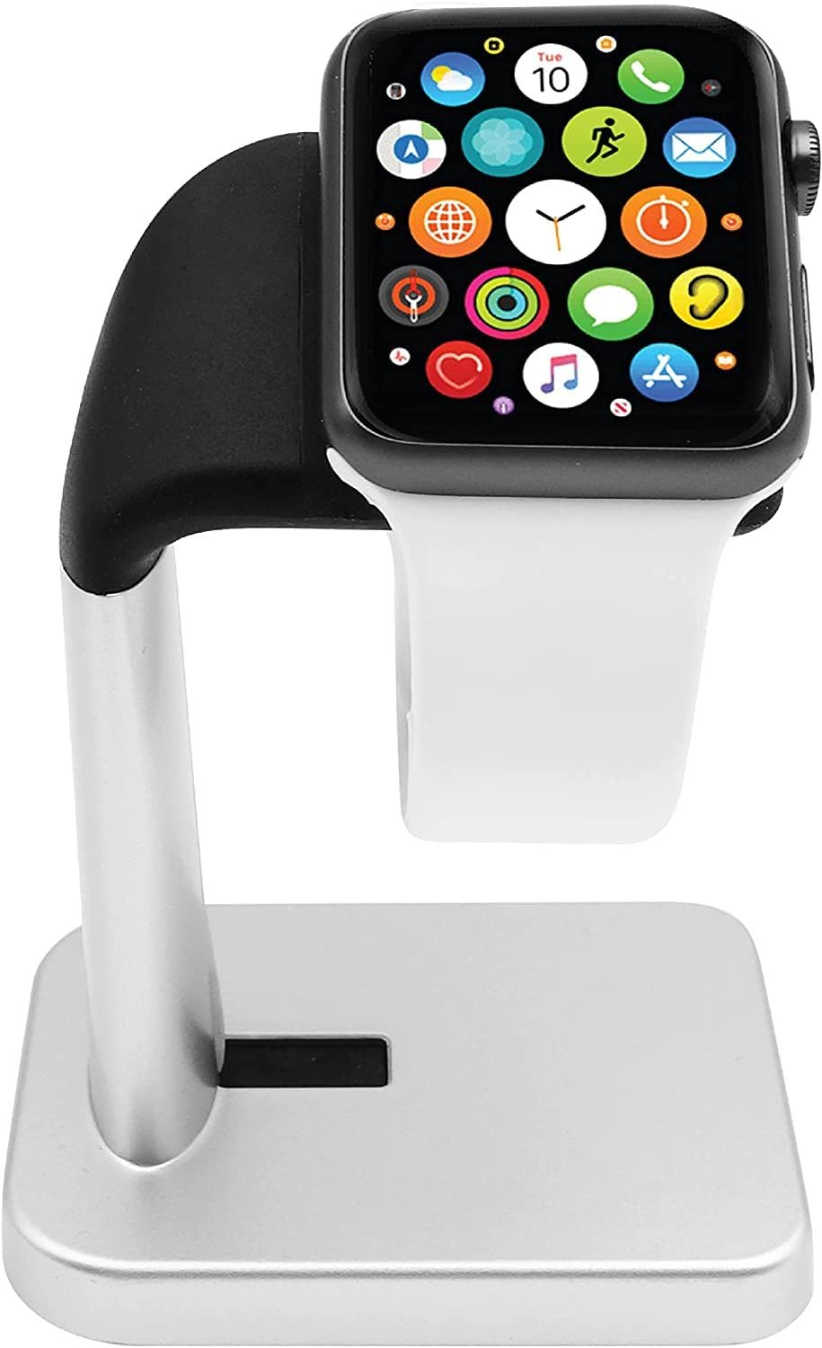Macally Apple Watch Stand for Series Ultra 11,10, 9, 8, 7, 6, 5, 4, 3, 2, 1, SE (49mm 45mm 44mm 42mm 41mm 40mm 38mm) - Apple Watch Charger Stand Dock