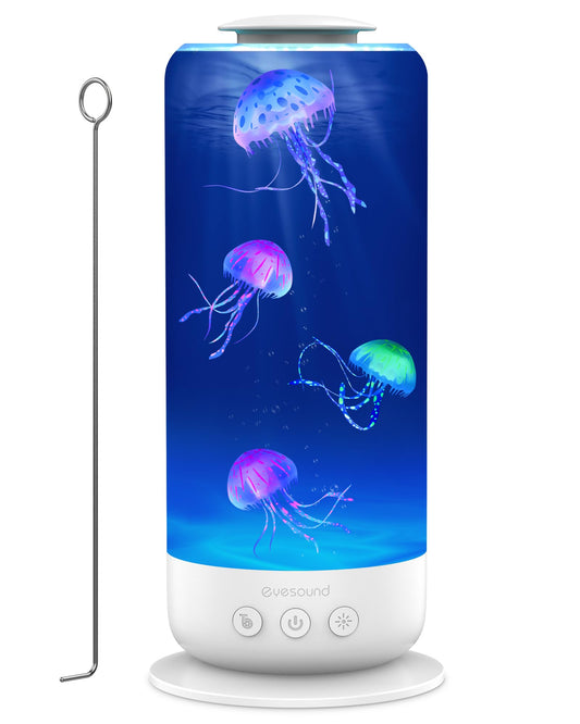 Eyesound Jellyfish Lamp - 7 Color Changing LED Tank Aquarium Light, Mood Lamp for Home Office Bedroom Decor, 2 Lighting Modes for Relax/Sleep, Gift