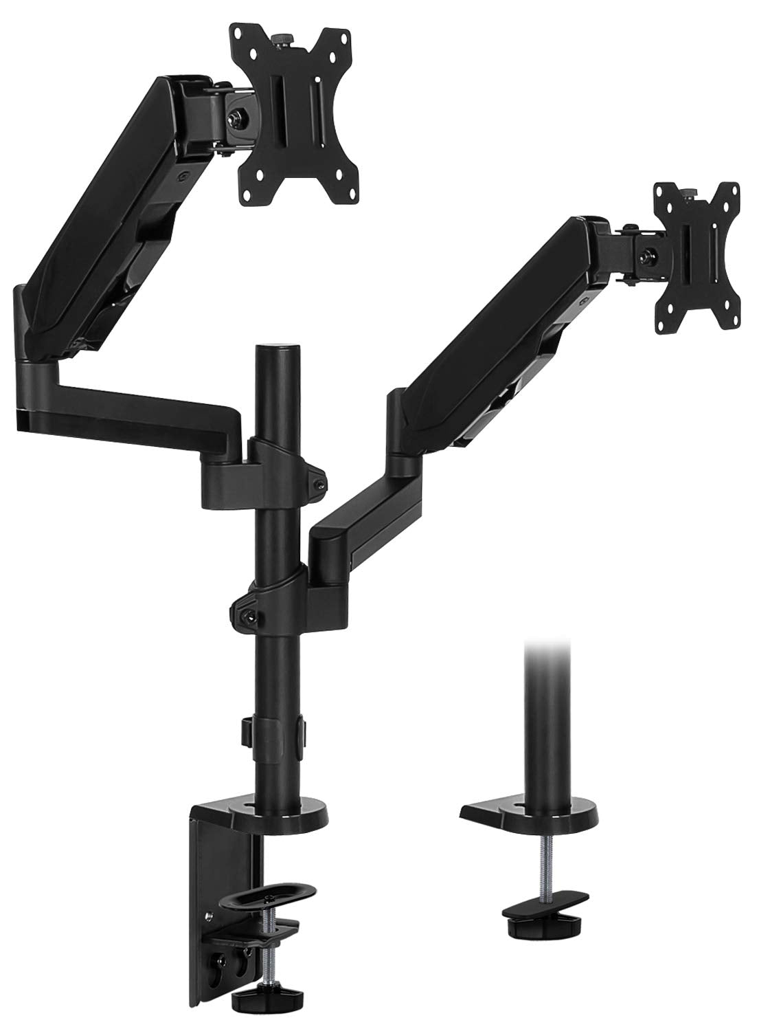Mount-It! Dual Monitor Arm Desk Mount for 17-32" Screens, Gas Spring Adjustable Monitor Stand, Vertical Stack or Side-by-Side Setup, 17.6 lbs Each