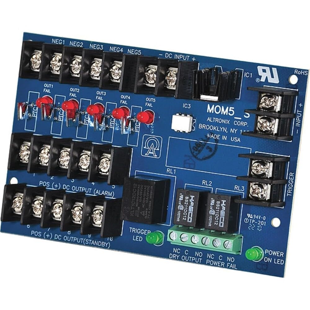 Altronix Power Dist Module, 5 Outputs PTC MOM5-1 Each