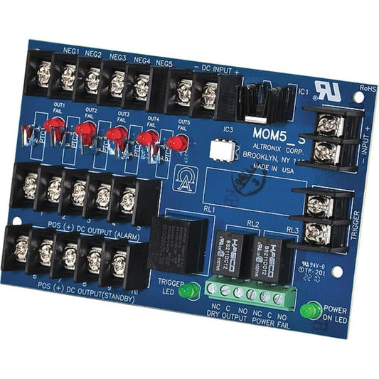 Altronix Power Dist Module, 5 Outputs PTC MOM5-1 Each