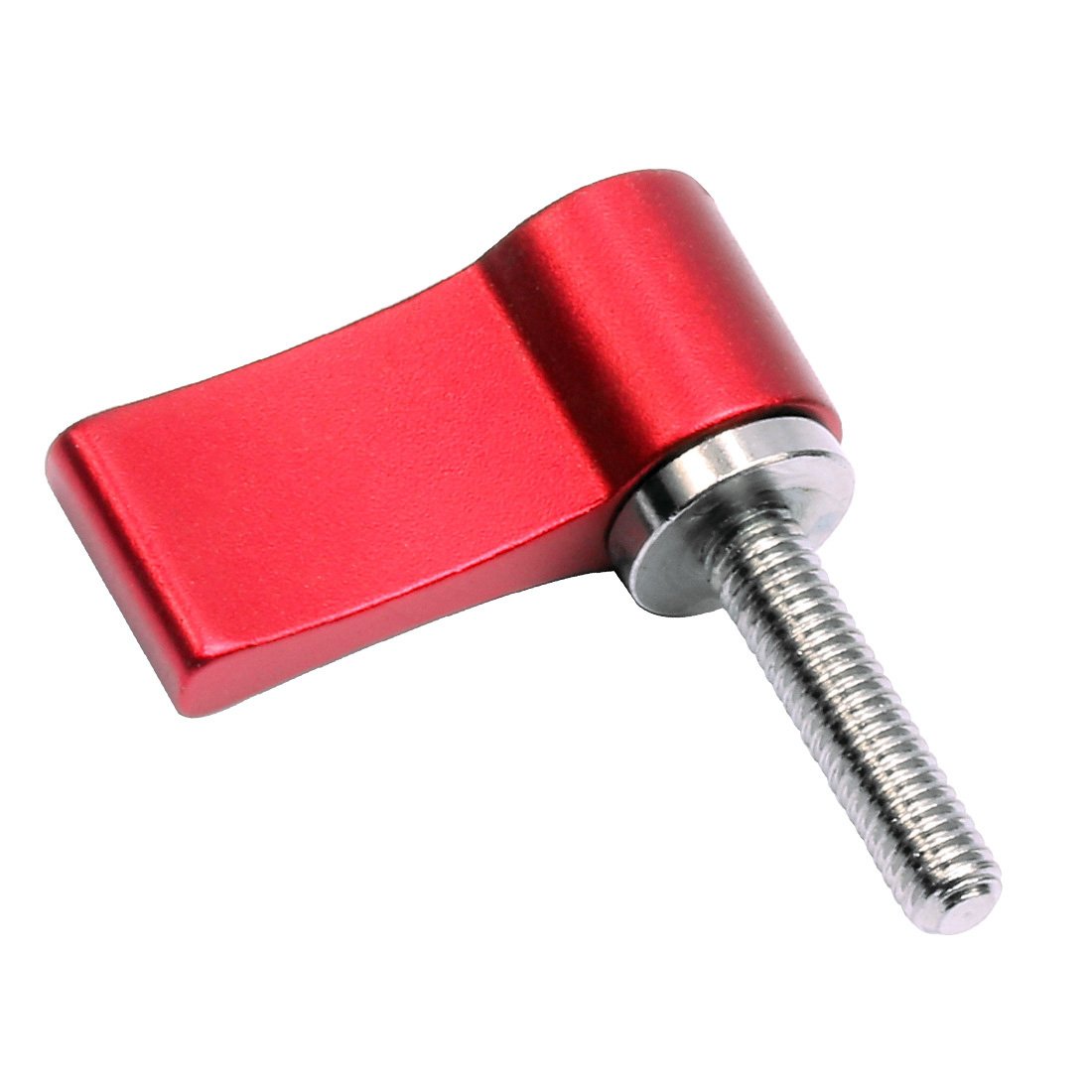NovelGoal CNC Adjustable Hand Screw M4 M5 M6*12mm 17mm 20mm Tight Lock Screws for DSLR Camera 15mm Rail Rod Follow Focus Accessories (M5x20mm,Red)