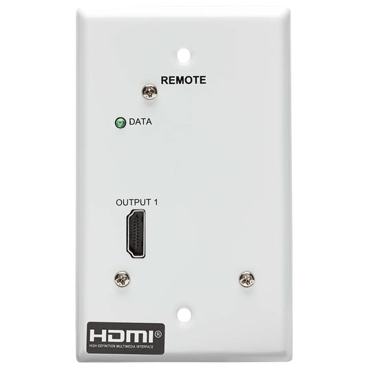 Tripp Lite HDMI Over Ethernet Cat6 Receiver, 1-Port Wall Plate - Up to 230 feet or 70.1 Meters - 4K 60Hz Video, HDR, 4:4:4, PoC, HDCP 2.2, TAA