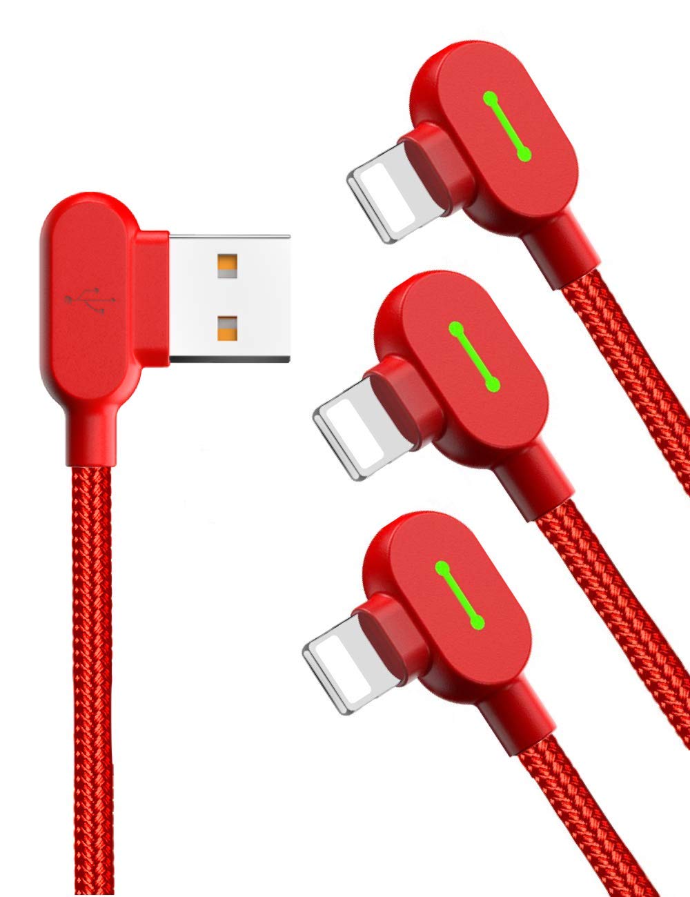 mcdodo USB 90 Degree Right Angle Design Gaming LED Nylon Braided Sync Charge Double Size USB Reversible Data 6FT/1.8M Cable Compatible New…