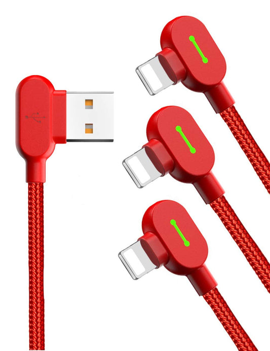 mcdodo USB 90 Degree Right Angle Design Gaming LED Nylon Braided Sync Charge Double Size USB Reversible Data 6FT/1.8M Cable Compatible New…
