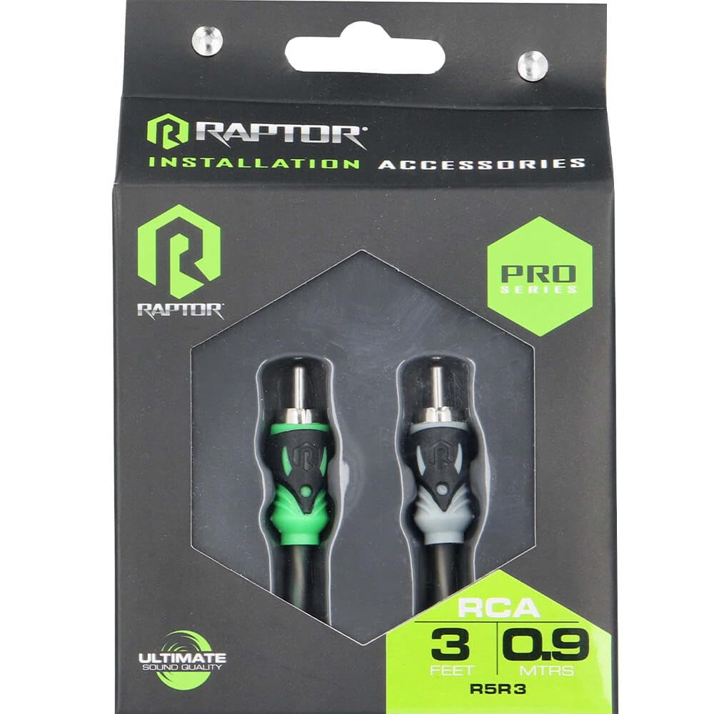 RAPTOR by METRA Electronics PRO Series 3FT 2-Channel Audio RCA Cable