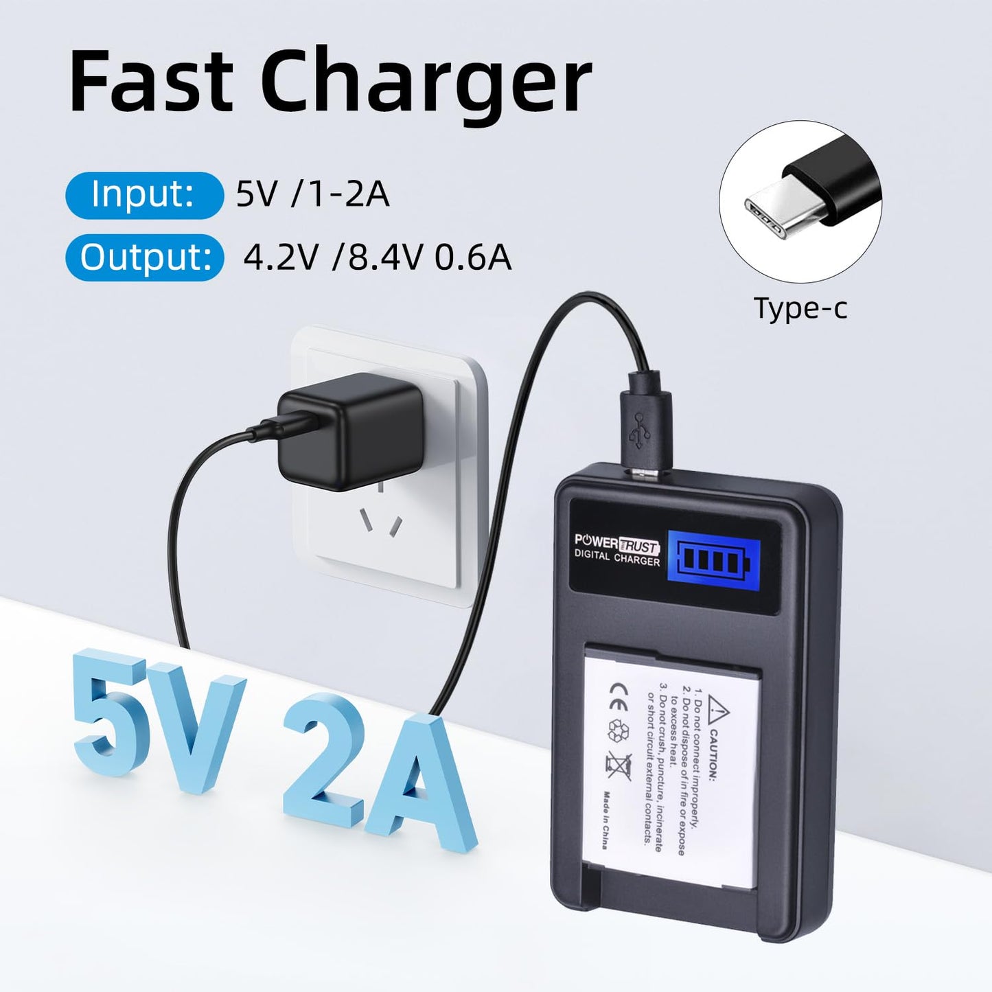 Powertrust 2 Pack NP-BG1 NP-FG1 BG1 Camera Battery and LCD USB Charger For Sony DSC W130 W210 W220 W300 H10 H50 H70 W290 HX7 HX10 HX30 WX10 H55 HX9