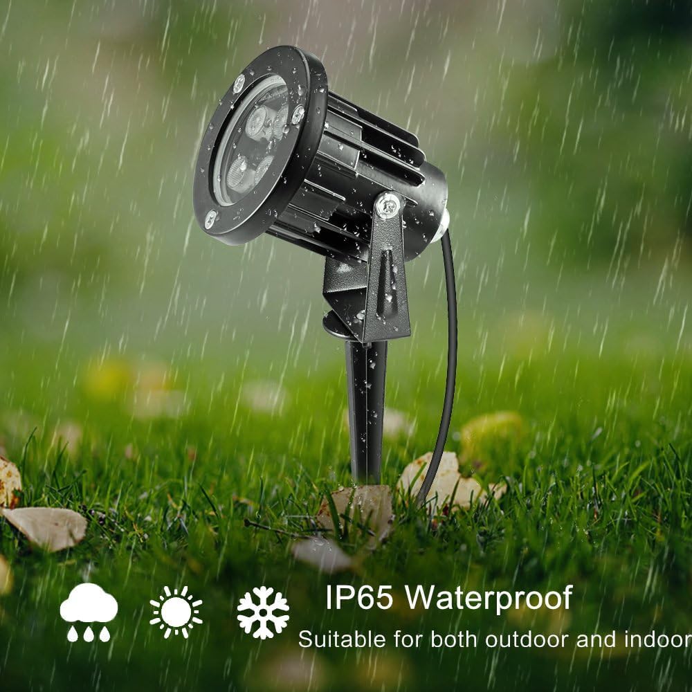 OurLeeme Lawn Flood Light Stake, RGB Spot Lights,8W Outdoor LED Flood Light Waterproof Garden Yard Lights with Remote Control,2-in 1 Landscaping