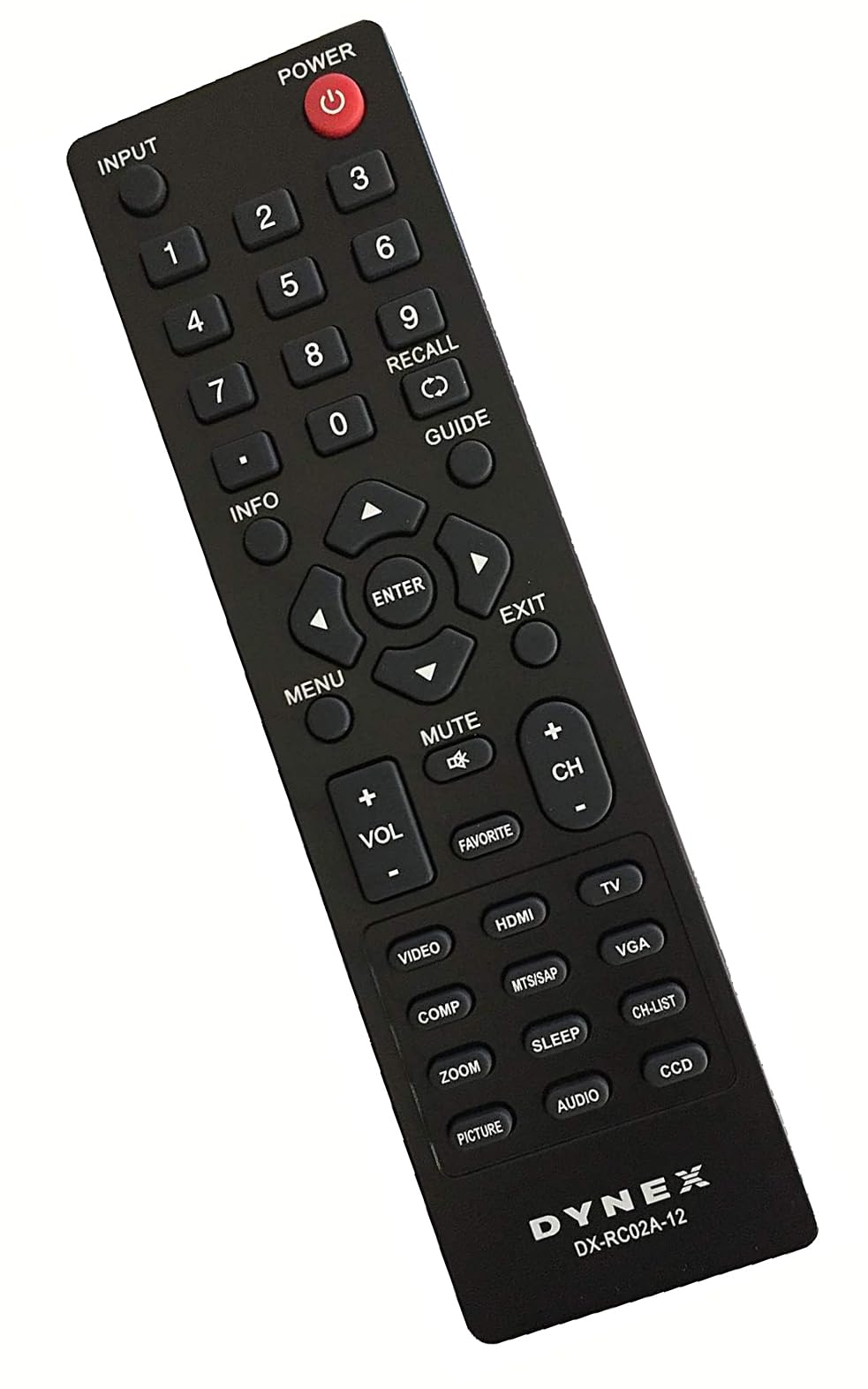 DYNEX DX-RC02A-12 LCD LED TV Remote For DX-42E250A12 DX-37L200A12 DX-46L261A12 DX-19L200A12 DX-32L221A12 DX-32L200A12