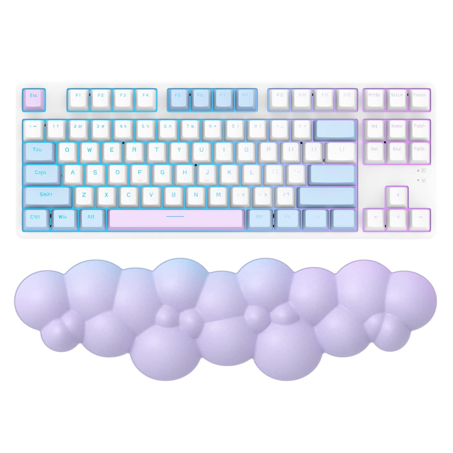 MANBASNAKE Keyboard Cloud Wrist Rest,PU High Density Memory Foam with Non-Slip Base for Typing Pain Relief,Ergonomic Keyboard Pad with Wrist Support