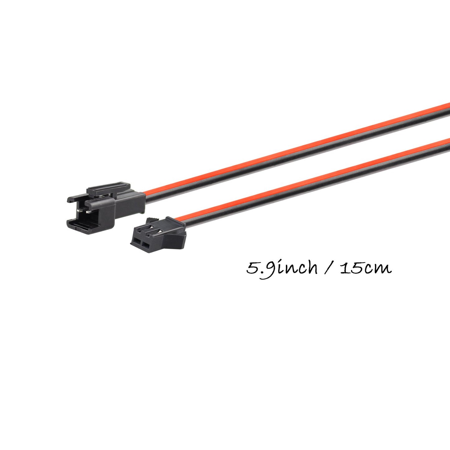 SIM&NAT 20 Gauge Silicone JST SM Connectors Plug, 5.9 inches Male Female 2 Pins EL Wire Cable, 10 Pairs