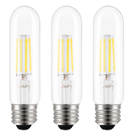 ASOKO T10 LED Edison Bulb 4W, Dimmable 4000K Daylight, E26, 3-Pack