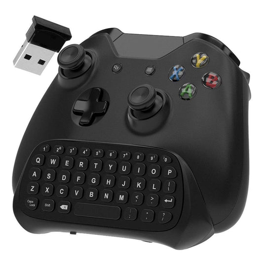 OSTENT 2.4G Wireless Chat Gamepad Keyboard with Headset Audio for Microsoft Xbox One/S/X Controller Color Black