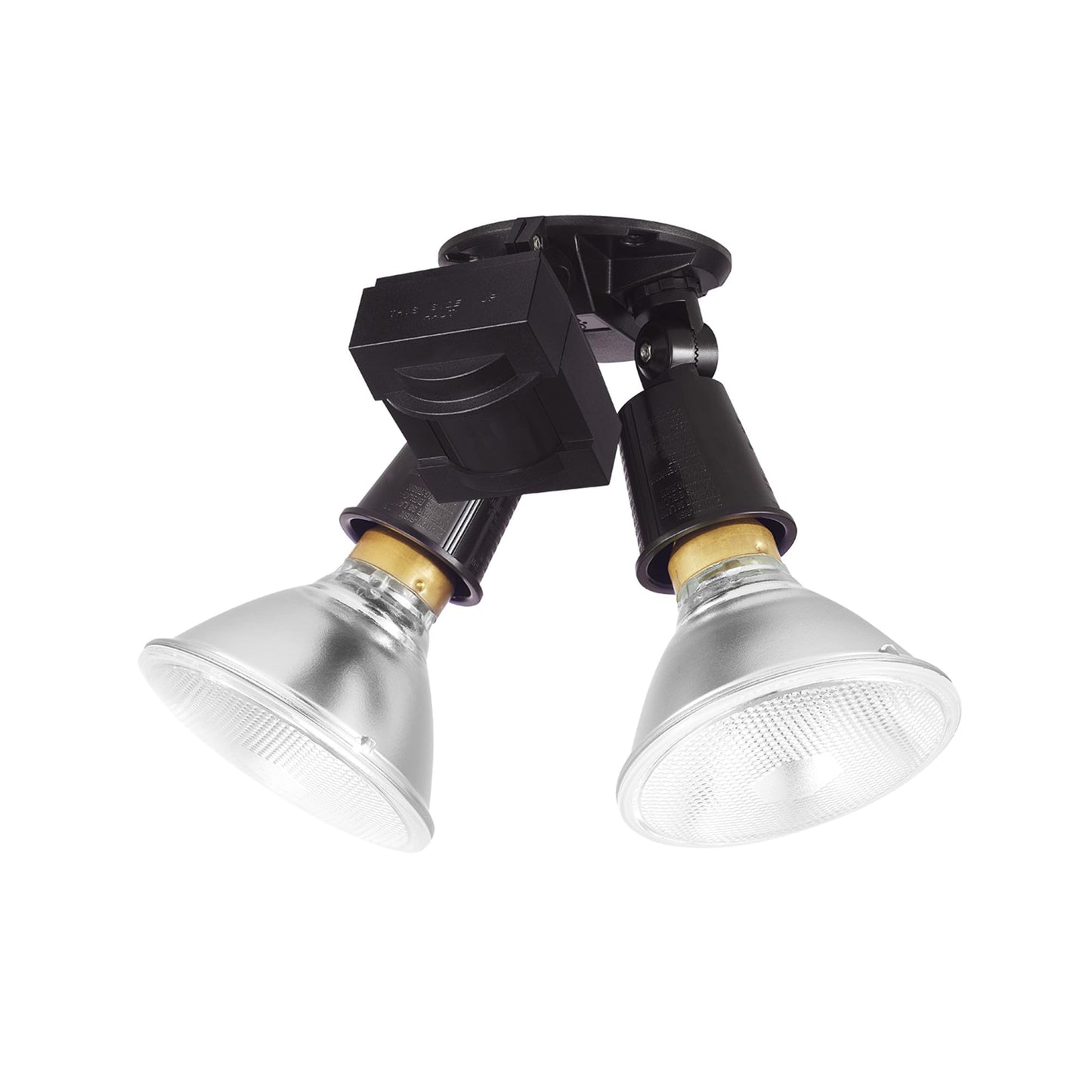 GLOBE Electric 240W Twin Head Motion Sensor Security Flood Light, 110° Detection, 60-Ft Range, Hardwired, Bronze Finish, Weather Resistant Outdoor
