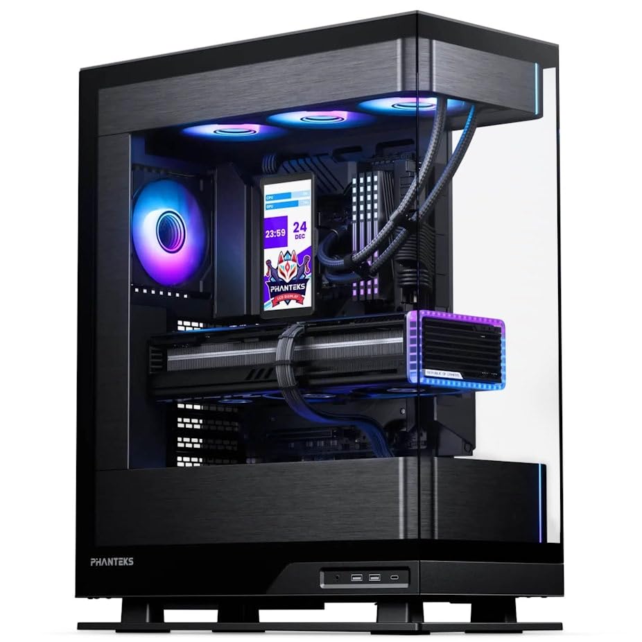 Phanteks Glacier One 360M25-LCD AIO Liquid CPU Cooler, 6” IPS LCD HD Display, 120mm M25 Gen2 D-RGB Fans, High-Performance Copper Cold Plate, Intel