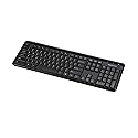 Amazon Basics Modern Wireless Keyboard with Numeric Keypad, Easy Setup, Plug-and-Play, Compact US Layout (QWERTY), 2.4GHz, Black