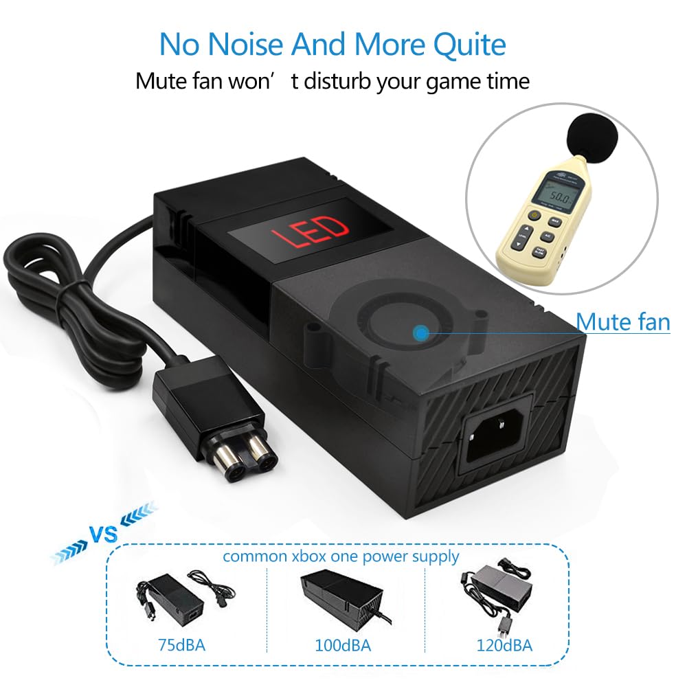 Power Supply for Xbox One, Lyyes Xbox one Power Brick Fast Charger 100-240V Updated Version