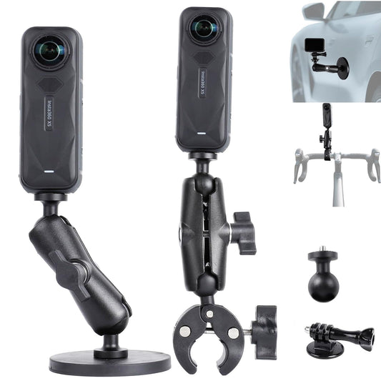 PellKing Motorcycle Handlebar Mount Car Mangetic Accessories Kit for Insta360 X5/X4/X3,88mm Magnetic Mount with 360 Degree Rotation,Ball Head Clamp
