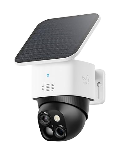 eufy Security SoloCam S340, Solar Security Cameras Wireless Outdoor, Cameras for Home Security, 360° Pan & Tilt Surveillance, No Blind Spots, 2.4 GHz