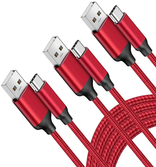 10FT 3Pack USB Type C Cable 3A Fast Charging,Long USB-A to USB-C Cable for Samsung Galaxy Note 10,S20 S10 S9 Plus,A10e A20 A50 A70 A71 A51,Xperia