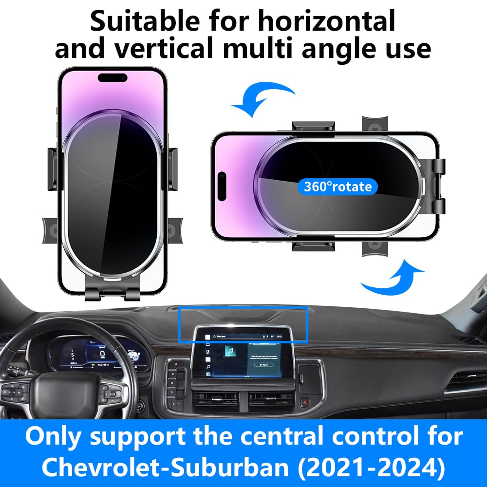 YEGZA Car Phone Holder for Chevrolet Suburban 2021-2024,Chevy Tahoe 2021-2024 12th gen Auto Accessories Navigation Screen Bracket Interior Decoration