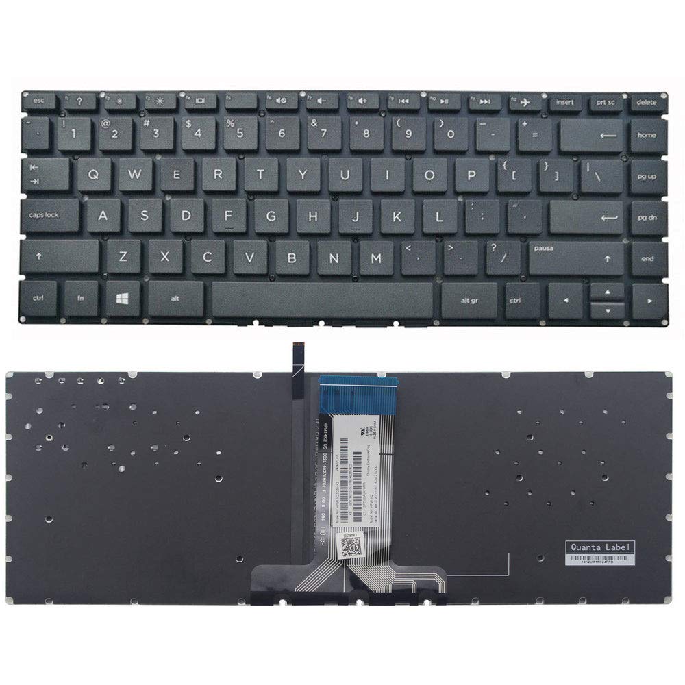 New US Black Backlit English Laptop Keyboard (Without Frame) Replacement for HP Pavilion 14-AL 14-AL000 14-AL061NR 14-AL062NR Light Backlight