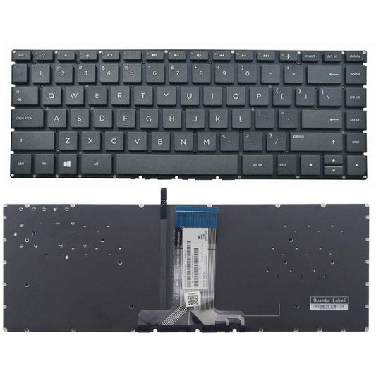 New US Black Backlit English Laptop Keyboard (Without Frame) Replacement for HP Pavilion 14-AL 14-AL000 14-AL061NR 14-AL062NR Light Backlight