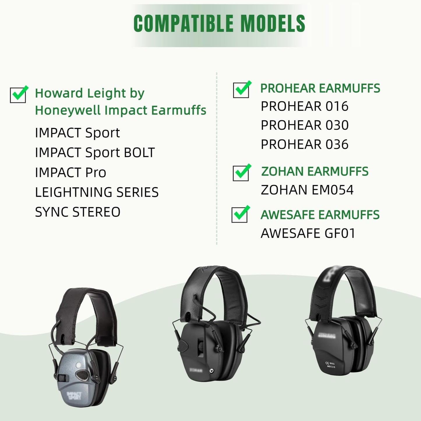 Gel Ear Pads Fit for Howard Leight by Honeywell Impact Sport, Impact Pro, Sync, Lightning; Ear Cushions Replacement Gel Inserts for ZOHAN EM054
