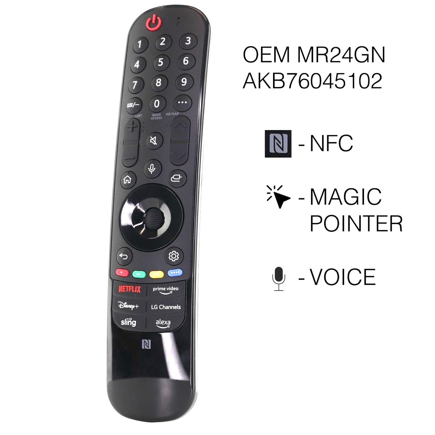 Dan's Originals MR24GN Magic Wand TV Remote Control with NFC, Voice | Direct Replacement for LG, OLED, Webos, Thinq, Nano, Cell, TVs | Works