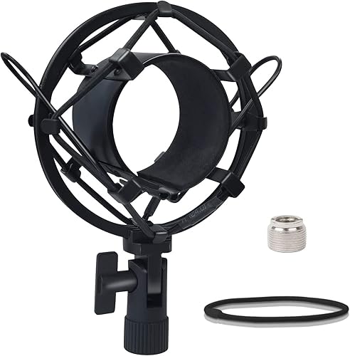 SUUNTOK Shock Mount Microphone Holder Anti-Vibration Suspension Shock Mount Holder Clip for 47mm-53mm Diameter Condenser Mic Like AT2020, AKG P120