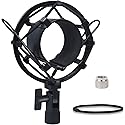 SUUNTOK Shock Mount Microphone Holder Anti-Vibration Suspension Shock Mount Holder Clip for 47mm-53mm Diameter Condenser Mic Like AT2020, AKG P120