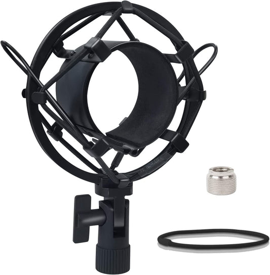 SUUNTOK Shock Mount Microphone Holder Anti-Vibration Suspension Shock Mount Holder Clip for 47mm-53mm Diameter Condenser Mic Like AT2020, AKG P120