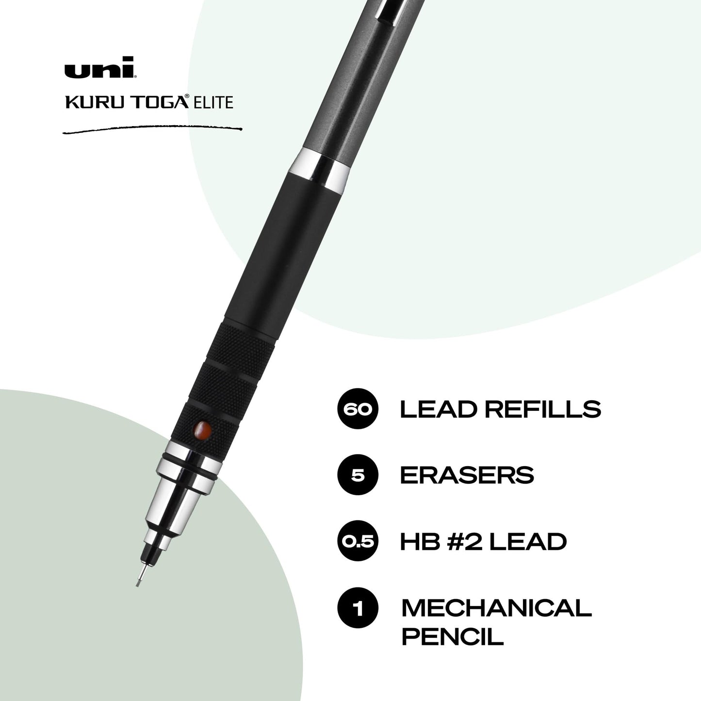 uniball™ Kuru Toga Elite Mechanical Pencil Kit, 0.5mm, HB No. 2, Gun Metal