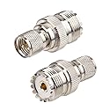 MOOKEERF Mini UHF PL259 to UHF SO239 Connector - mini UHF Male to UHF Female Coax Adapters RF Adapter 2Packs