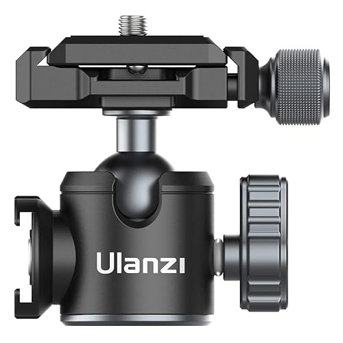 ULANZI U-80L Metal Ball Head Camera Mount Arca Swiss 360 Rotating with Quick Release Plate & Cold Shoe, 22lbs/10kg Load for 1/4" Tripod, Monopod, DSLR
