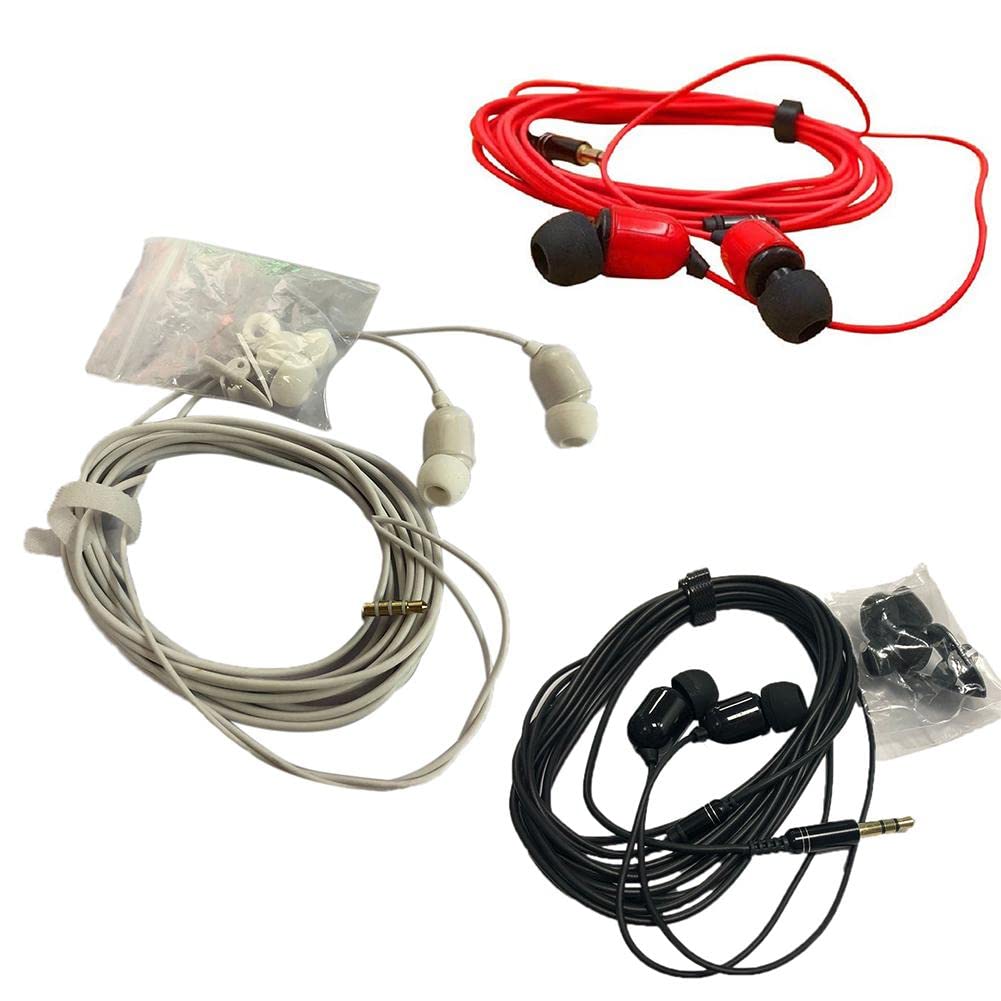 VizGiz 3 Pack 10FT Earbuds 3.5mm Stereo 3 Pole Headset Earphones 3 Meter Long Extension Wired Cord Cable Earphone Monitor in-Ear Headphone for Live…