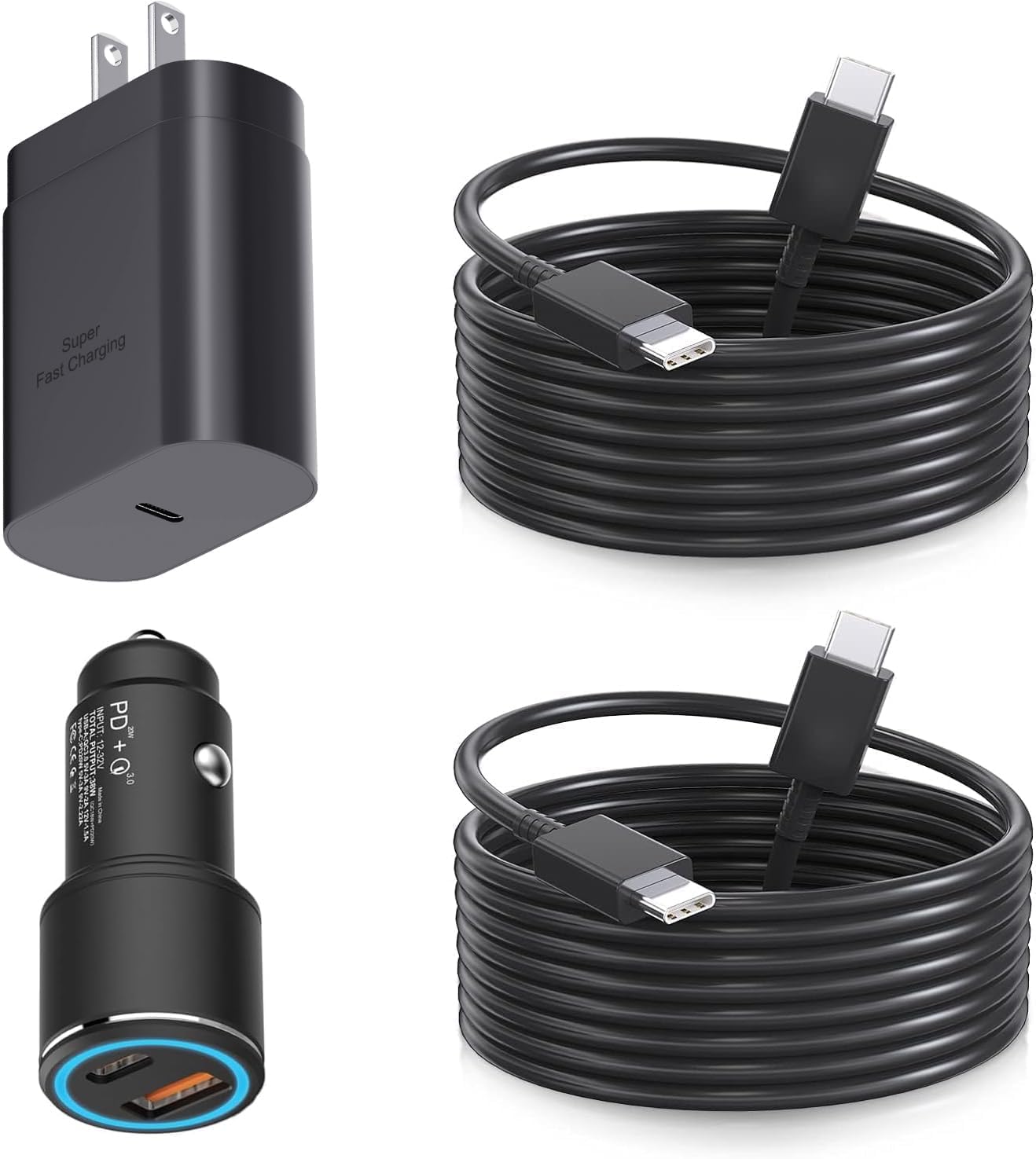 Samsung Type C Charger Fast Charging Kit,25W PD USB C Wall/Car Super Fast Charger with 6.6Ft Charger Cable for Samsung Galaxy S26/S26 Ultra/S26+/S25