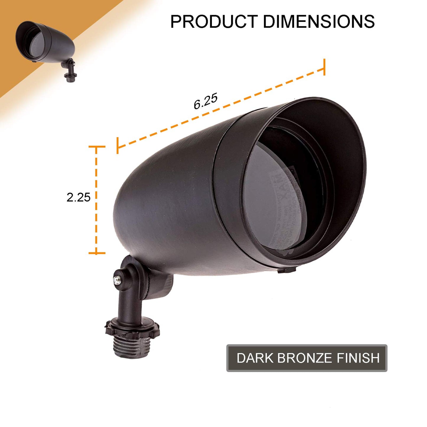 Dysmio Lighting One Light PAR20 120 Volt Die Cast Aluminum Durable Outdoor Landscape Security Lighting Flood, Dark Bronze - Pack of 2