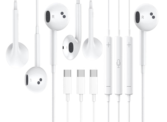 3 Packs USB C Headphones，Type C for iPhone Wired Headphones for iPhone 16/15 Earbuds with Mic and Volume Control，Hi-Fi Stereo In Ear Earphones…