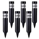 SUNWIND Solar Garden Lights Outdoor LED Bollard Solar Powered Path Lighting for Patio Pathway Backyard Lawn Landscaping (Black-6 Pack)