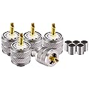 POBADY 5PCS PL-259 UHF Male Connectors 50 Ohm PL259 Male Plug Crimp RF Coax Connector Adapter for RG-213 VLMR-400 RG8 RG59 Low Loss Coax Cable