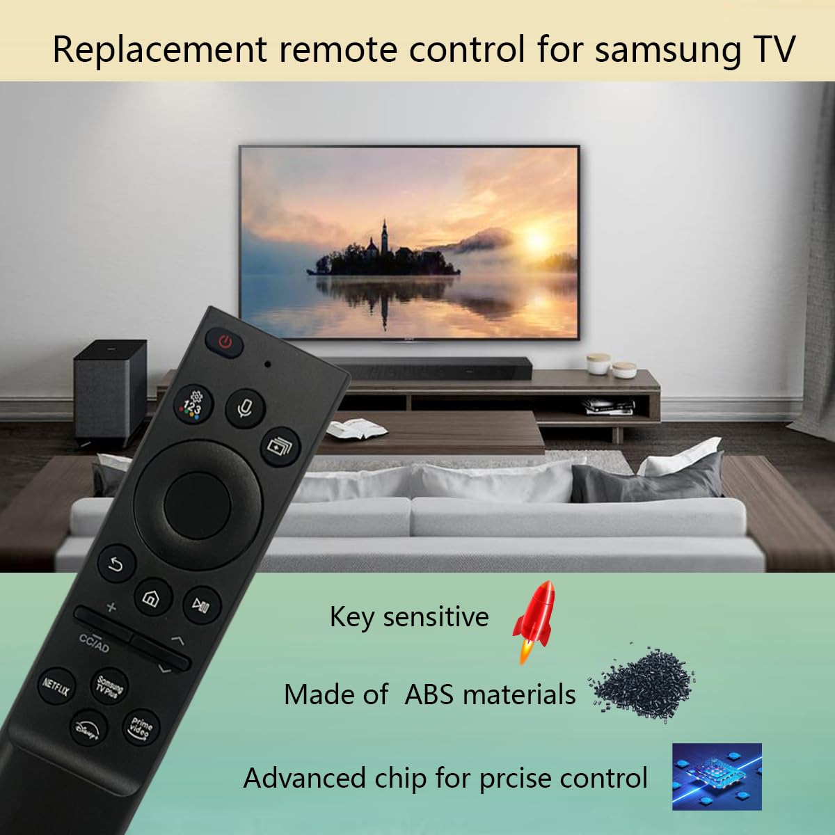 GHUST Replacement Voice Remote Control for Samsung Smart TV BN59-01363C QN50Q60AAFXZA QN50QN90AAFXZA QN55Q70AAFXZA QN55Q80AAFXZA QN55QN85AAFXZA