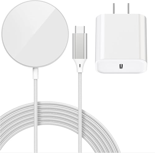 [Apple MFi Certified]25W Magnetic Wireless Charger for iPhone,6Foot Fast Apple MagSafe Charger Wireless Charging Pad with USB C Charger for iPhone