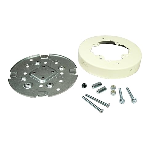 Legrand Wiremold V5738AF Metal Plastic Raceway for Extending Power, 500 and 700 Series, 5 1/2" Diameter Solid Base Fan Box, 1" Deep, White (1 Pack)
