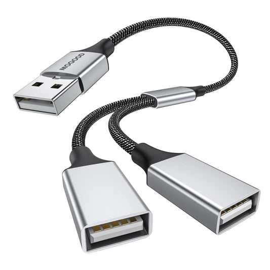 MOGOOD USB Splitter Cable USB y Splitter Adapter (Carplay NOT Supported) Dual Type A 2.0 Power Cord Extension for Charging/Data…