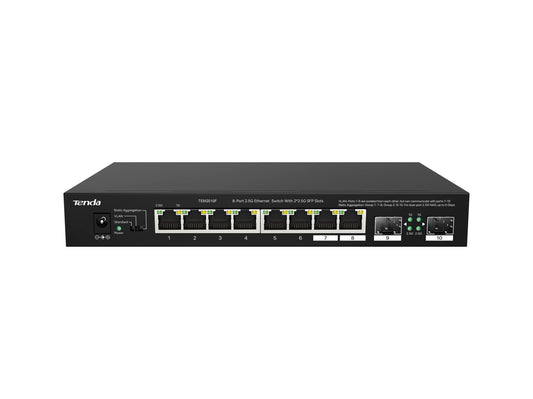 Tenda 2.5Gb Ethernet Switch | 10 Port 2.5G Network Switch | 8 x 2.5G Ports & 2 x 2.5G SFP+ | Plug & Play | Unmanaged Switch | Desktop/Wall-Mount |
