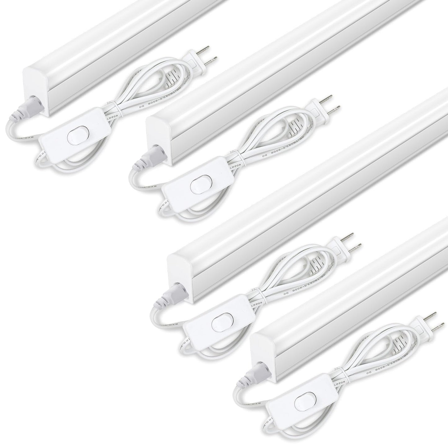 LELEJU LED Under Cabinet Lighting, 1FT, 5W, 6000K, 500lm, T5 Integrated Single Fixture, Under Counrer Lights for Kitchen, Corded Electric with ON/Off