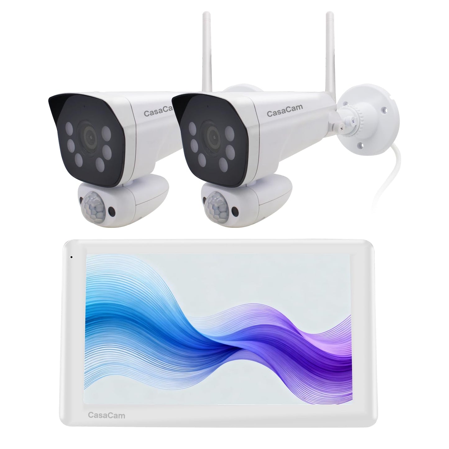 CasaCam GuardianCam Pro | 2K Wireless Security Camera System, 10.1” Touchscreen Monitor | Indoor/Outdoor Surveillance, No Monthly Fees, AI Detection