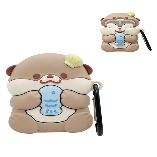 Rertnocnf Case Compatible with AirPods Pro 3 2025, Cute Kawaii Otter Design Case Cover, Portable Soft Silicone Wireless Charging Earphone Shockproof